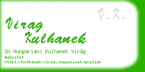virag kulhanek business card